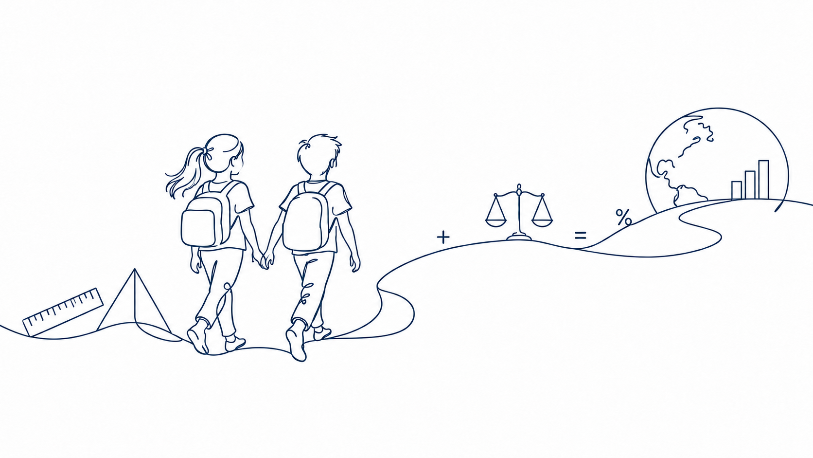 A girl and a boy exploring the world and their future through the language of mathematics